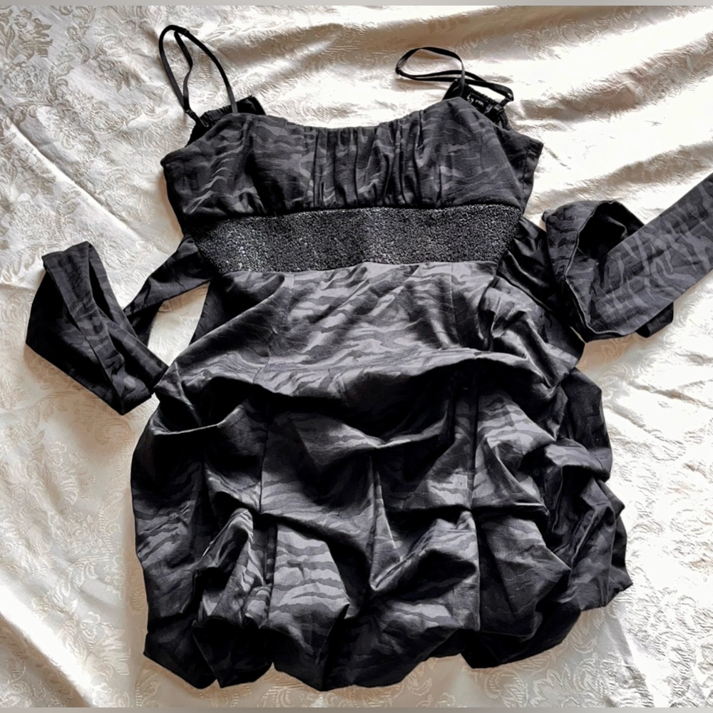 Ruby Rox Y2k Black Snakeskin Bubble Mini Dress Se… - image 2